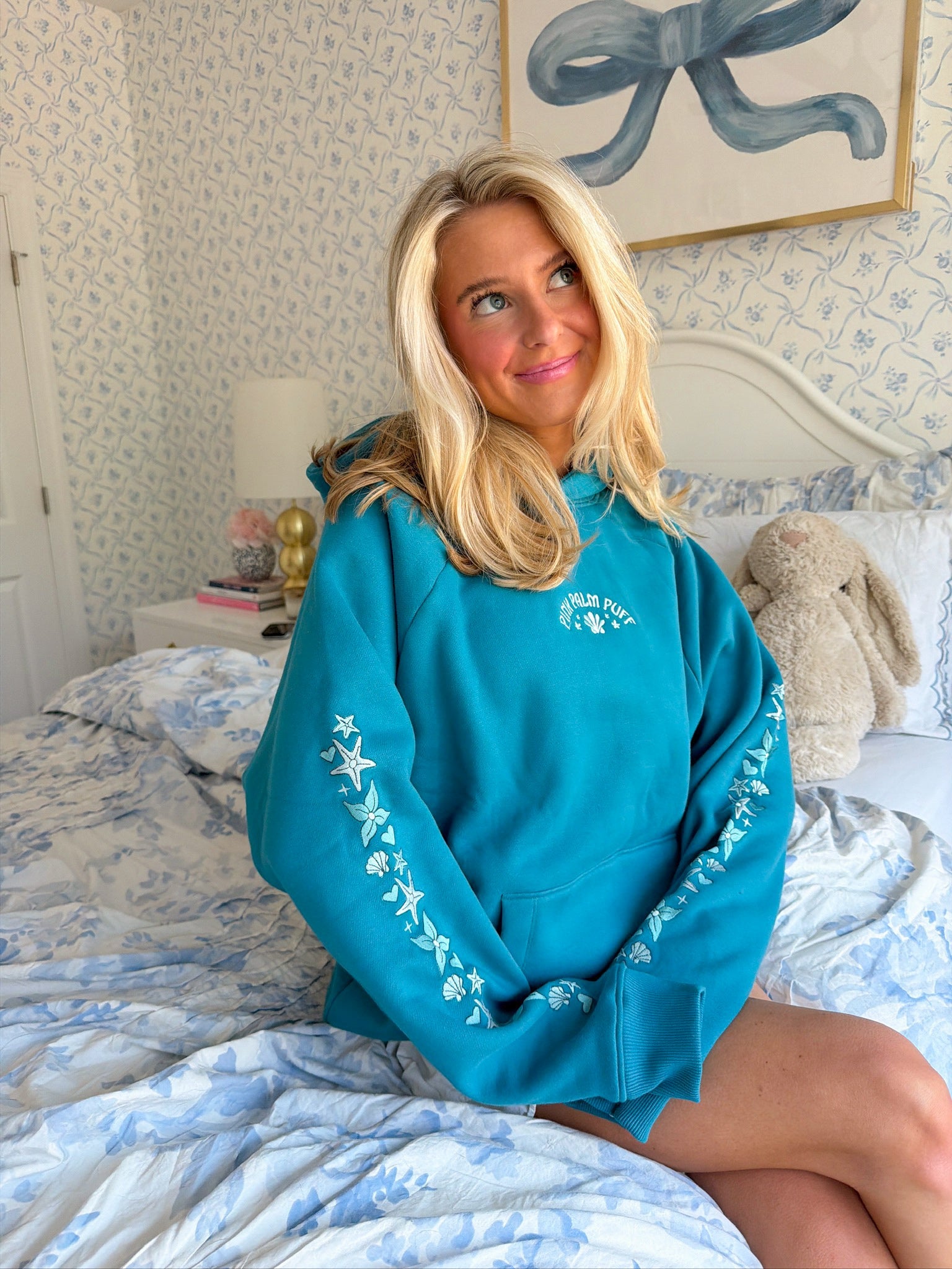 “Under the Sea” Relaxed Hoodie in Deep Blue