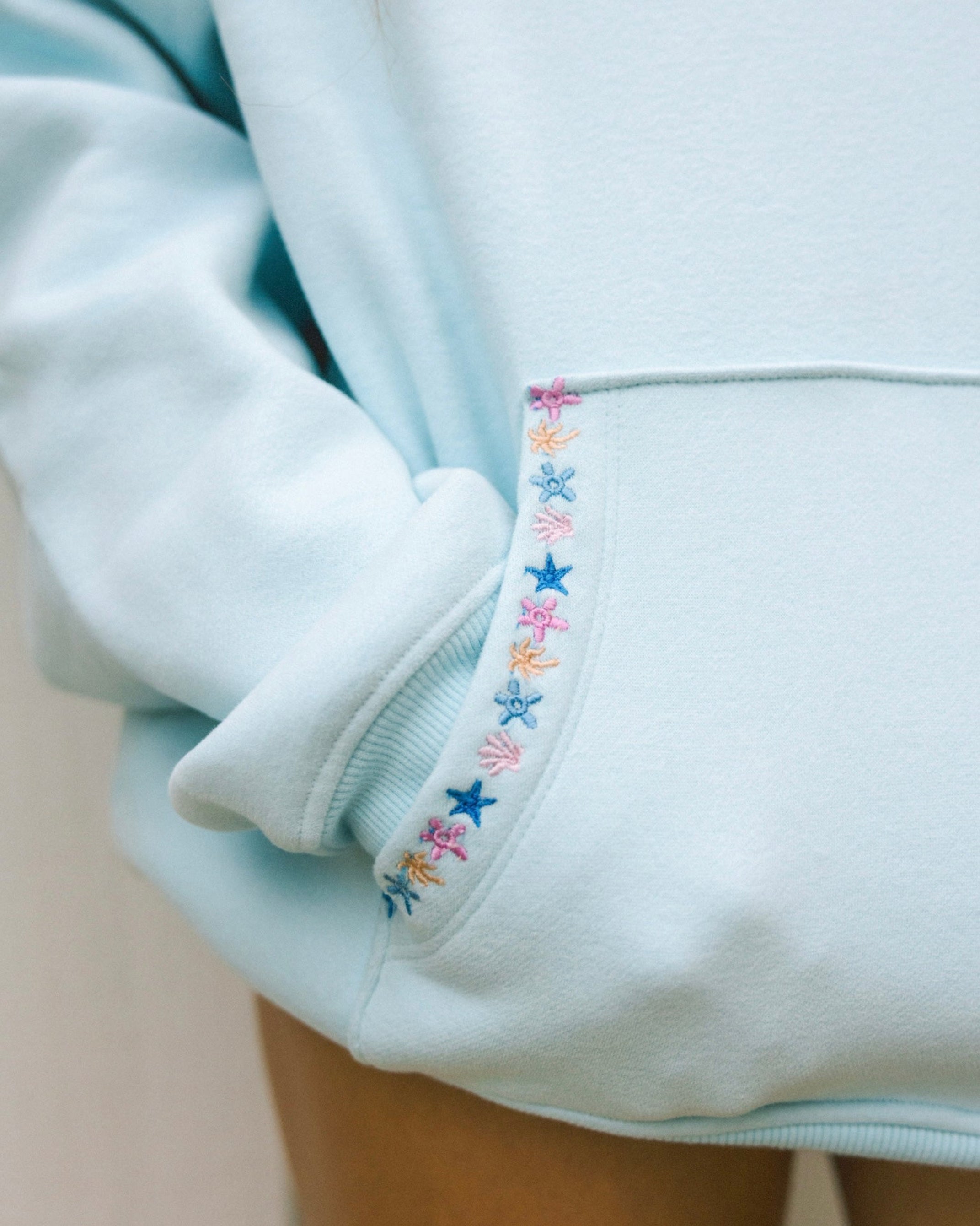 “Chase the Sun” Relaxed Hoodie in Sky Blue