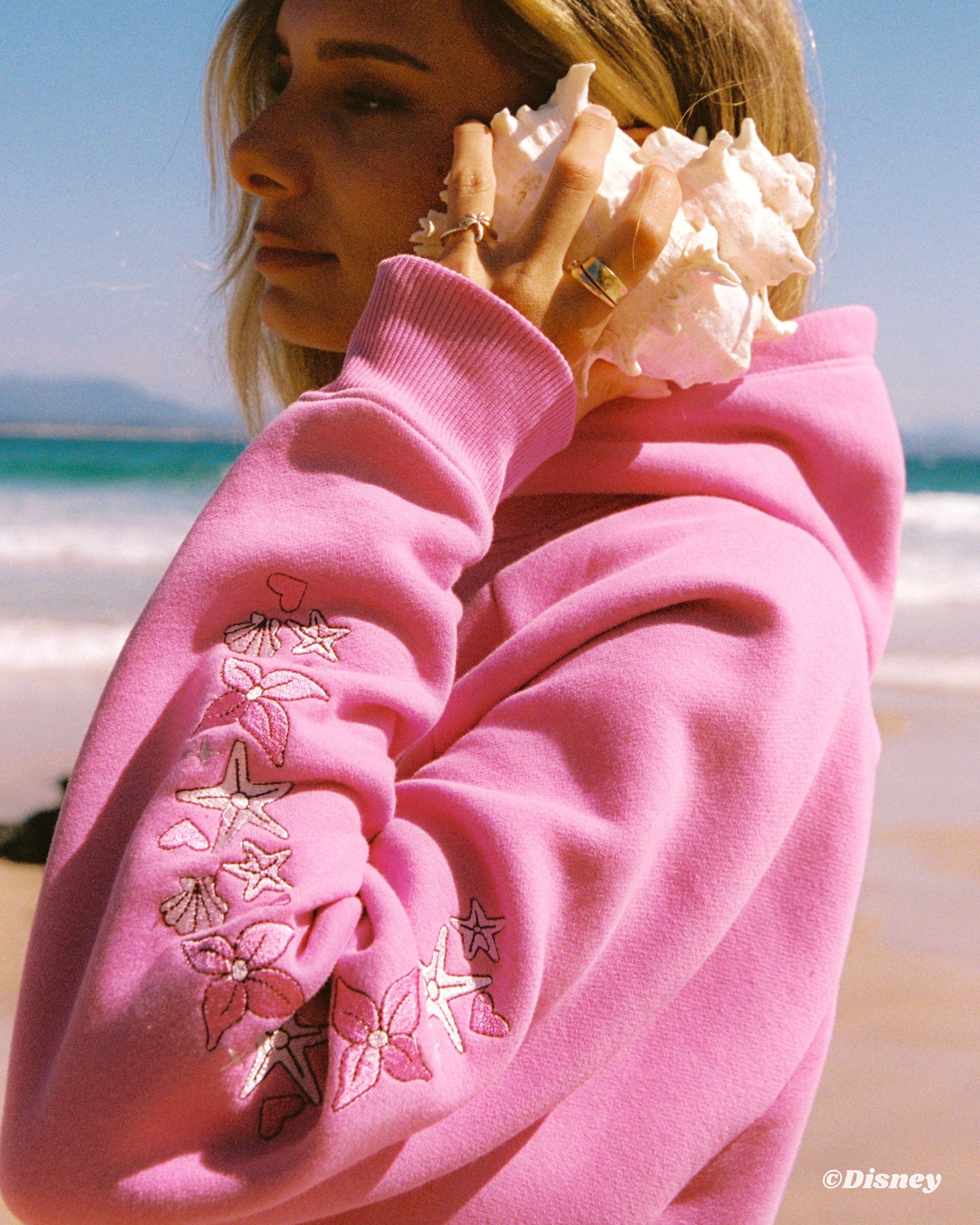 "Under the Sea" Relaxed Hoodie in Seashell Pink